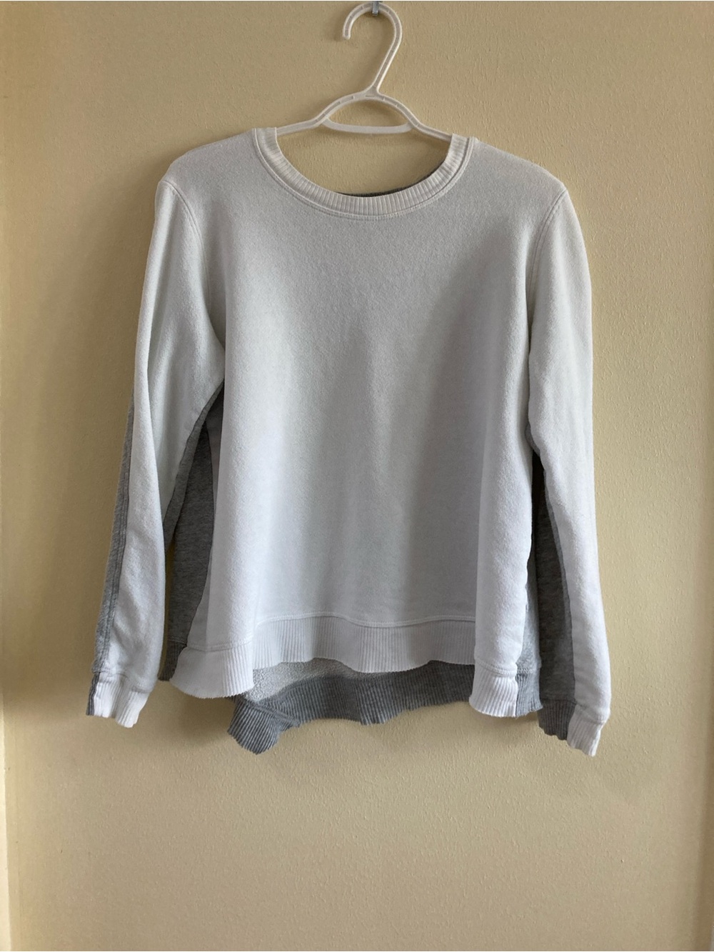 Wilt White & Gray Layered Crewneck Sweatshirt